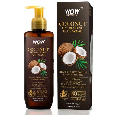 WOW SKIN SCIENCE Coconut Hydrating Foaming Face Wash with Built-In Face Brush 100 ml