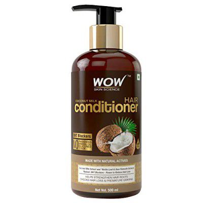 WOW Skin Science Coconut Milk Conditioner - No Parabens, Minerals Silicones & Color -With Dht Blockers, 500mL