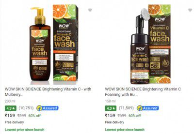 Wow Skin Science Face Wash @ 60% Off