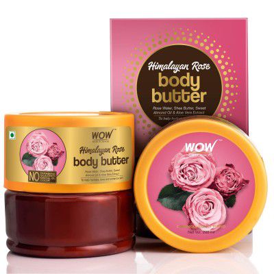 WOW Skin Science Himalayan Rose Body Butter for Toning, Hydrating and Enhancing Skin - For All Skin Types - No Parabens, Silicones, Mineral Oil & Color - 200mL