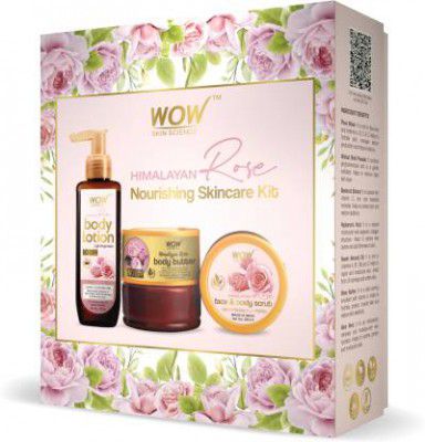 WOW SKIN SCIENCE Himalayan Rose Gift Box - Nourishing Skincare Kit For Light Hydration & Exfoliation Normal To Oily Skin " (3 Items in the set)