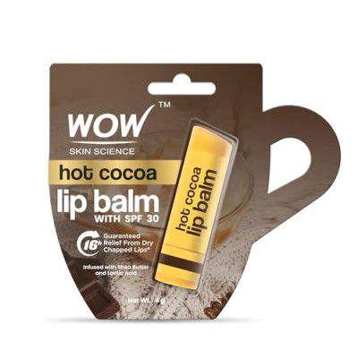 WOW Skin Science Hot Cocoa Lip Balm | Softens Dry & Chapped Lips | 4g | Pack of 3