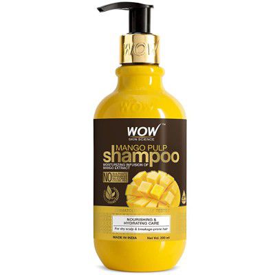 WOW Skin Science Mango Shampoo For Healthy Hair - No Sulphate Parabens Silicones Synthetic Color PEG - 300mL