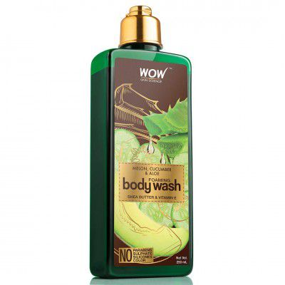 WOW Skin Science Melon, Cucumber & Aloe Foaming Body Wash - No Parabens, Sulphate, Silicones & Color - 250mL