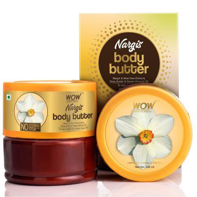 WOW Skin Science Nargis Body Butter for Hydrating & Softening Rough Skin - For All Skin Types - No Parabens, Silicones, Mineral Oil & Color - 200mL