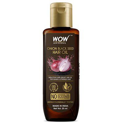 WOW Skin Science Onion Hair Oil For Hair Growth And Hair Fall Control - With Black Seed Oil Extracts - 25Ml, 25 Grams