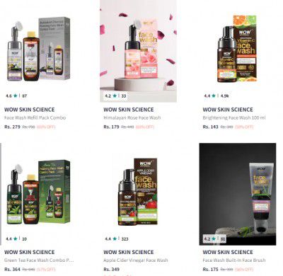 WOW SKIN SCIENCE Product Upto 90% Off