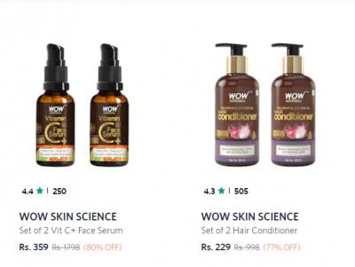 WOW SKIN SCIENCE Products at Minimum 70% off