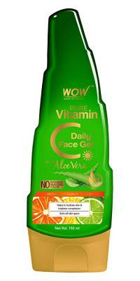 WOW Skin Science Pure Vitamin C Daily Face Gel with Aloe Vera - For Hydrating Skin & Brightening - Non Sticky - Light & Quick Absorbing - No Parabens, Silicones, Synthetic Fragrance & Color - 150mL