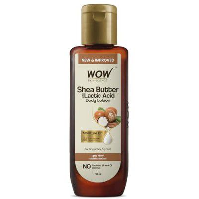 WOW Skin Science Shea Butter and Cocoa Butter with Lactic Acid Body Lotion, 30ml