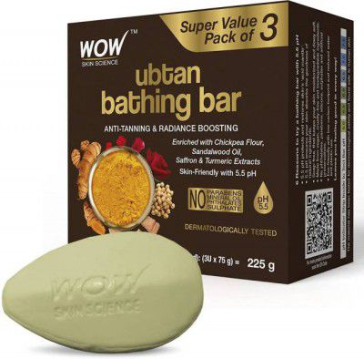 WOW SKIN SCIENCE Ubtan Bathing Bar 225g  (3 x 75 g)