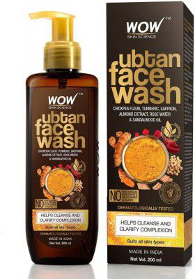 WOW SKIN SCIENCE Ubtan | Chikpea Flour, Turmeric, Saffron, Almond Extract & Sandalwood Oil |Pack of 2| Face Wash  (400 ml)