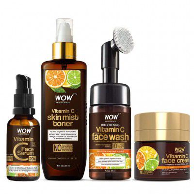 WOW Skin Science Ultimate Vitamin C Facial Kit - consists Vitamin C Face Wash brush, Mist Toner, Face Serum, Face Cream - 430mL