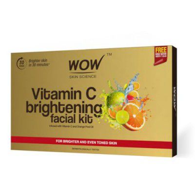 WOW Skin Science Vitamin C Brightening Facial Kit with Rose Water | For All Skin Types | 6 Easy Steps | For Brighter and Even Toned Skin |For Men & Women | Pack of 7