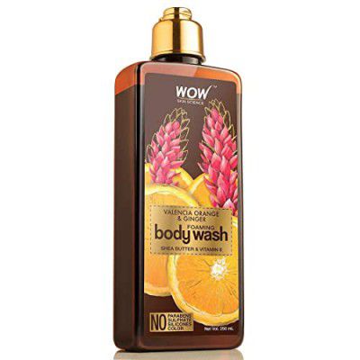 WOW Skin Science Valencia Orange & Ginger Foaming Body Wash - No Parabens, Sulphate, Silicones & Color - 250mL