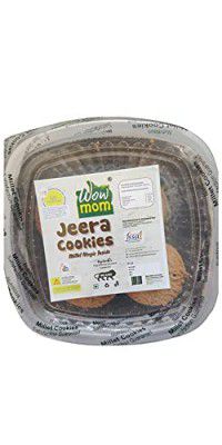 Wowmom Organic Ragi Millet Jeera Cookies |Gluten Free| High Fibre| High Protien| - 155 gm