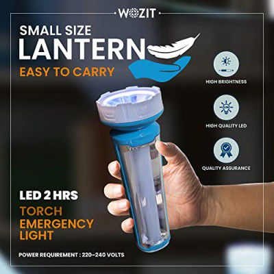 WOZIT Emergency Light | Rechargeable LED Bulb| Multi-Functional Double Battery Inverter Bulb with 3000 mAh Battery| 2 Stage of Lighting Modes, | Electric Charging Support ( Blue)