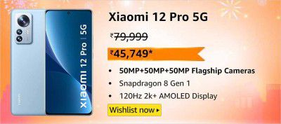 Xiaomi 12 Pro 5G (8GB RAM | 256GB Storage) @ ₹45,749