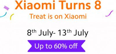 Xiaomi Turns 8 Sale |  Live at 4PM : Get Products at Rs 99 Only