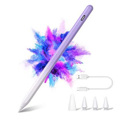 XIRON Stylus Pen, Pencil for Apple iPad with Palm Rejection, Power Display, Tilt Sensitivity, Magnetic Adsorption for 2018-2022 iPad Pro 11/12.9, iPad 6/7/8/9/10th, Air 5/4th/3rd,Mini 5/6th Gen Purple