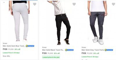 Xmer Mens Track Pants Upto 91% Off