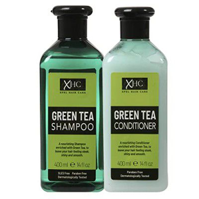 Xpel Marketing Green Tea & Tea Tree Anti-Dandruff Shampoo & Conditioner Prevent Hair Loss, Dandruff & Breakage, for Soft, Silky Smooth, No Sulphates, Parabens, Silicones, Men & Women 800 ml