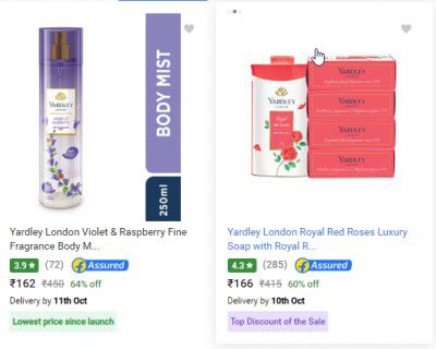 Yardley London Beauty And Grooming minimum 60% off