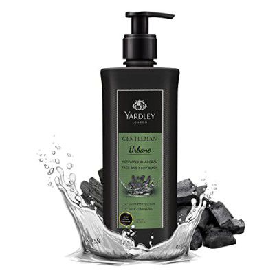 Yardley London Gentleman Urbane Activated Charcoal Face and Body Wash For Men| Daily Bath Shower Gel With Germ Protection, Deep Cleansing, & Long-Lasting Fragrance of Lavender, Musk, & Sandal| 250ml