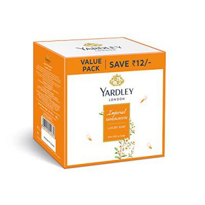 Yardley London Imperial Sandalwood Luxury Soap| Daily Bathing Soap For Women| Luxury Soap With Creamy Lather| 90% Naturally Derived| 100g Each (Pack of 3)