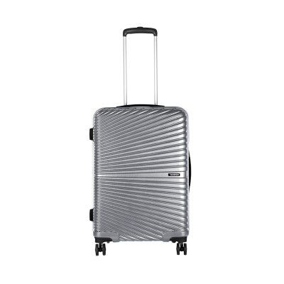 YAYAVAR Berlin Hardsided Luggage Bag, Spinner Wheel Luggage Carrier, Easy Portable, Travel, Adventure, Business Trip, Multipurpose (Metalic Silver, 65cm, Medium)