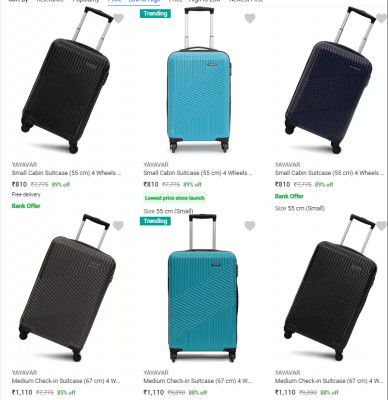 YAYAVAR Suitcase Starts at Rs 909