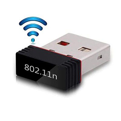 YELLOWCULT USB2.0 WiFi Adapter for Older Desktops, Win 7 and Older OS, Linux, Raspberry PI2 Windows 10 IOT & Laptops [150 Mbps - 802.11N WLAN Adapter] with Drivers CD, Smallest Wi-Fi Dongle, Black