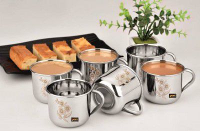 YM Stainless Steel - Royal Premium Tea Cup Coffee Cup (Set of 6)