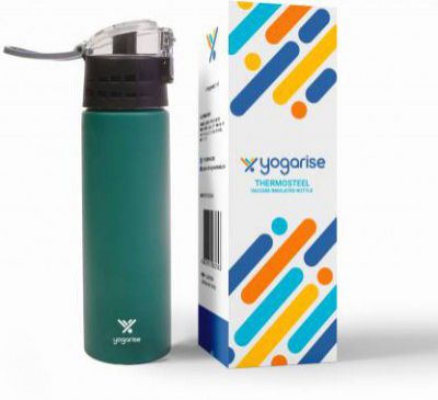 Yogarise Stainless Steel Insulated 1000 ml Flask  (Pack of 1, Green, Steel)