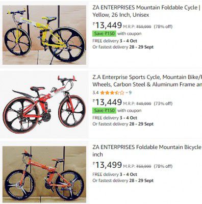 ZA ENTERPRISES Foldable Mountain Cycle Upto 79% Off