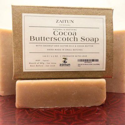 Zaitun Skin Care | Cocoa Butterscotch Handmade Soap | Deep Cleansing | Cold Process | Rich Lather | Luxury Bathing