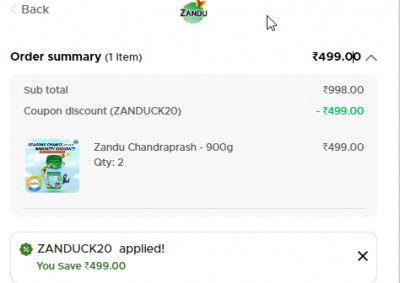 Zandu Chandraprash (900g X 2) worth Rs 998/- @ ₹ 499