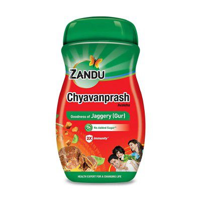 ZANDU CHYAVANAPRASH Avaleha Jaggery (Gur), Ayurvedic Immunity Booster, Provides Vitamins & Micro-Nutrients, Helps Improve Respiratory Health, 900g