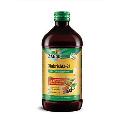 Zandu Diabrishta - 21, 650ml, Diabetic Care, Controls Sugar Level, Clinically Proven, Made with 21 Ayurvedic Ingredients including Karela Jamun, 650ml