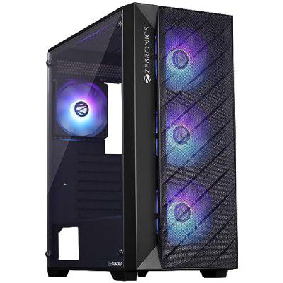 ZEBRONICS Aurora Mid-Tower Premium Gaming Cabinet USB 3.0, 360mm Front or 240mm Top AIO Cooler Support with Top & Bottom Dust Filter