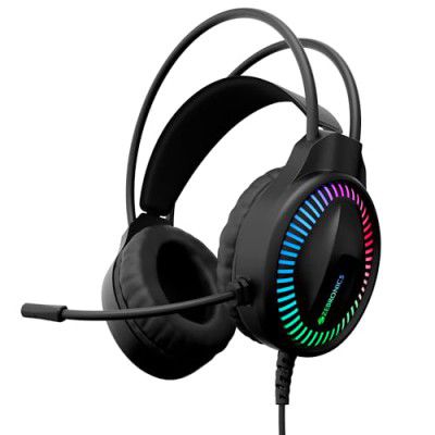 ZEBRONICS Blitz C Dolby Atmos Gaming Over Ear Headphone, 50Mm Neodymium Drivers, Padded Headband, Lightweight & Comfortable, RGB Lights, Flexible Mic, Type-C Connector, Black