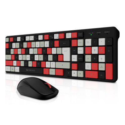 Zebronics Companion 111 Wireless Keyboard Mouse Set with 2.4GHz Nano Receiver (Graphite Red)