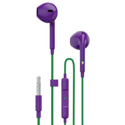 ZEBRONICS DC Joker Edition Buds 30 3.5mm Stereo Wired in Ear Earphone 14mm Drivers, Stylish eartip Design (Purple)