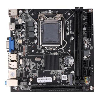 ZEBRONICS H61-NVMe Micro-ATX Motherboard for LGA 1155 Socket, Supports Intel 2nd & 3rd Generation Processors, M.2 Slot, 5.1 Audio, DDR3 1600 MHz, Ports (RJ45 | SATA | USB | HDMI)