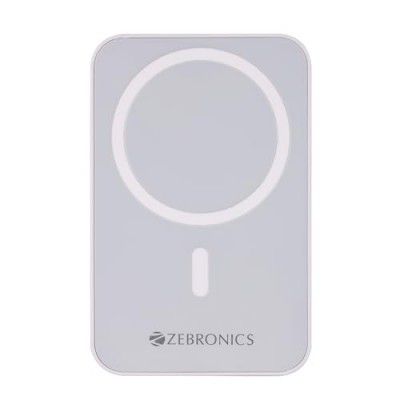 ZEBRONICS MW63 Wireless Power Bank, 10000 mAh, Rapid Charge, Magsafe, Outputs - 20W Wired | 15W Wireless, Type C PD, Built in Protections, LED Indicator, Compatible with iPhone, Made in India