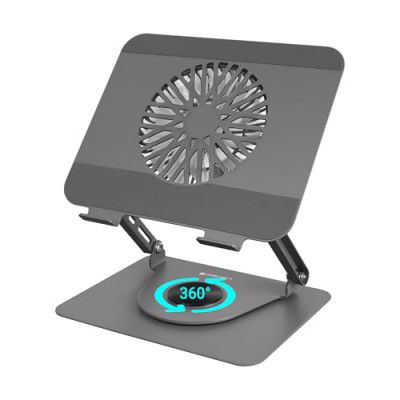 ZEBRONICS NS4000 Rotatable Laptop Metal Stand, Upto 17 inch, 360° Fidget Rotation, Carbon Steel Body