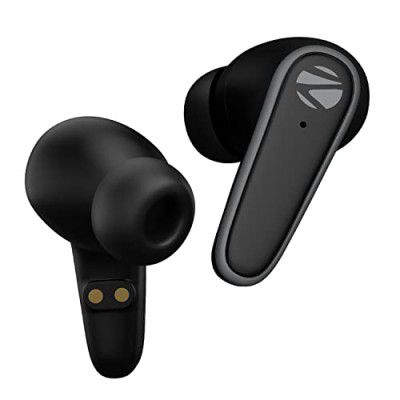 ZEBRONICS PODS 1 Wireless TWS Earbuds with Powerful ANC, ENC Calling, Gaming Mode, 28 Hours Backup, Bluetooth 5.2, Voice Assistant Support, Splash Proof, Flash Connect & Type C Charging