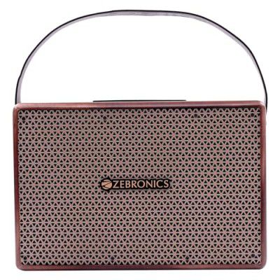 ZEBRONICS SARGAM 20 Watts Portable Wireless Bluetooth Speaker with Retro Design, Dual Drivers, USB, Built-in Rechargeable Battery