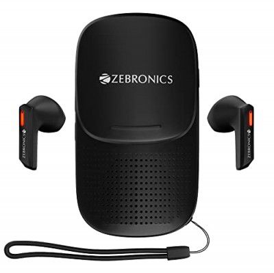 ZEBRONICS Sound Bomb X1 3-in-1 Wireless Bluetooth v5.0 In Ear Earbuds, Speaker Combo (Black)