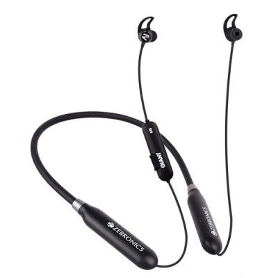 ZEBRONICS Yoga 12 Wireless Neckband Earphone with 160 H, Enc with Deep Bass - in Ear, Black